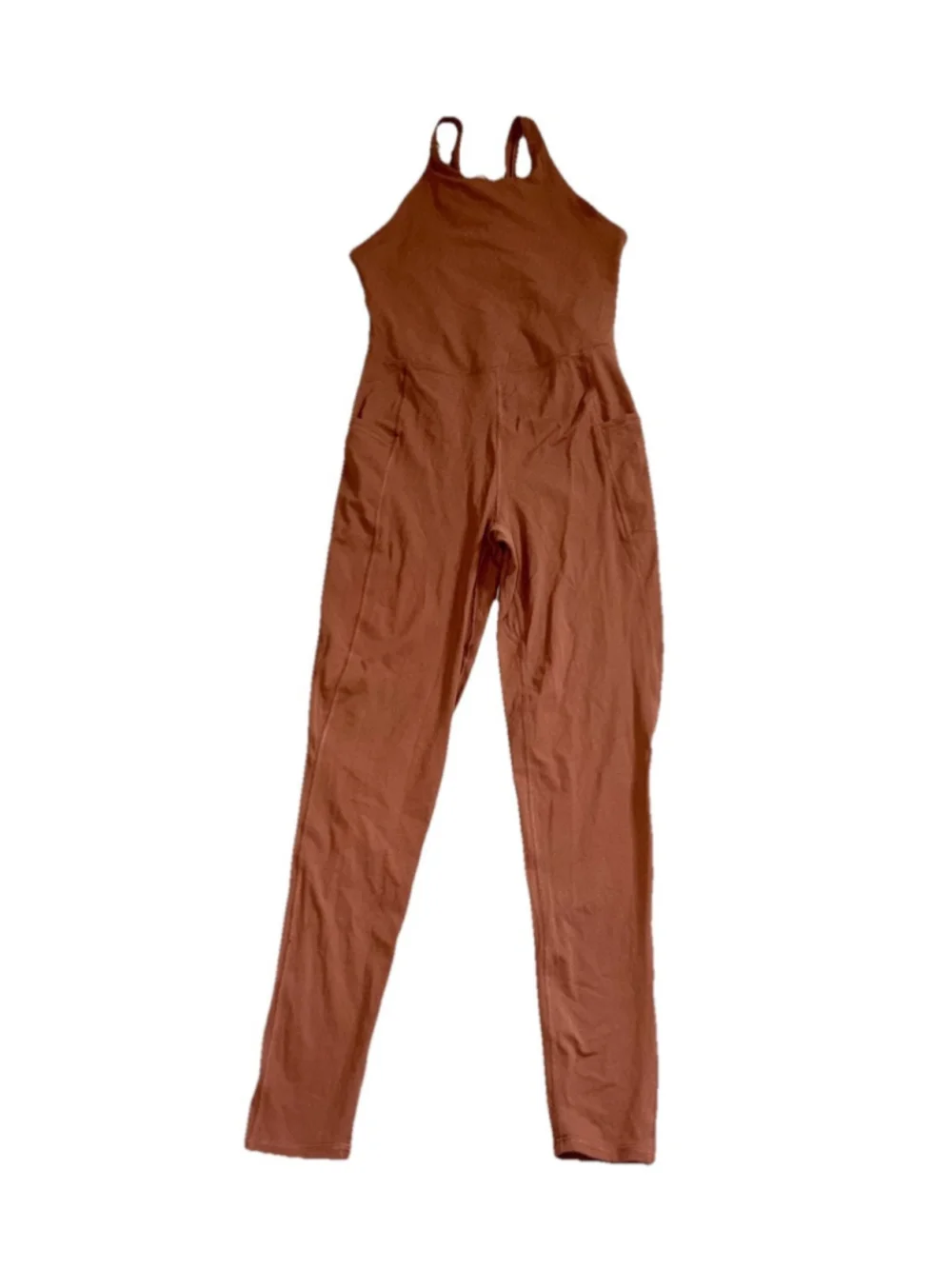 FREE PEOPLE MOVEMENT HIGH NECK JUMPSUIT BODYSUIT BROWN SZ XS